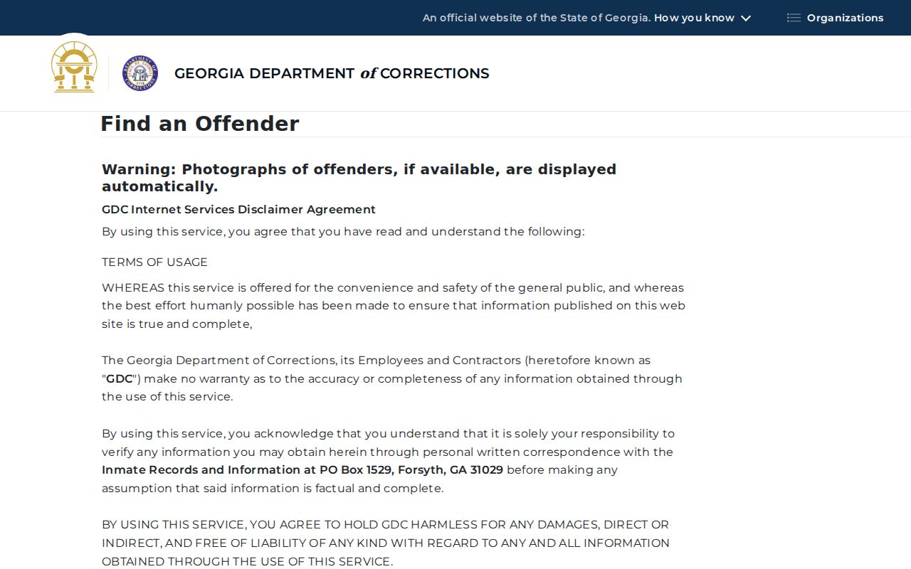 South Fulton people search using Georgia corrections records